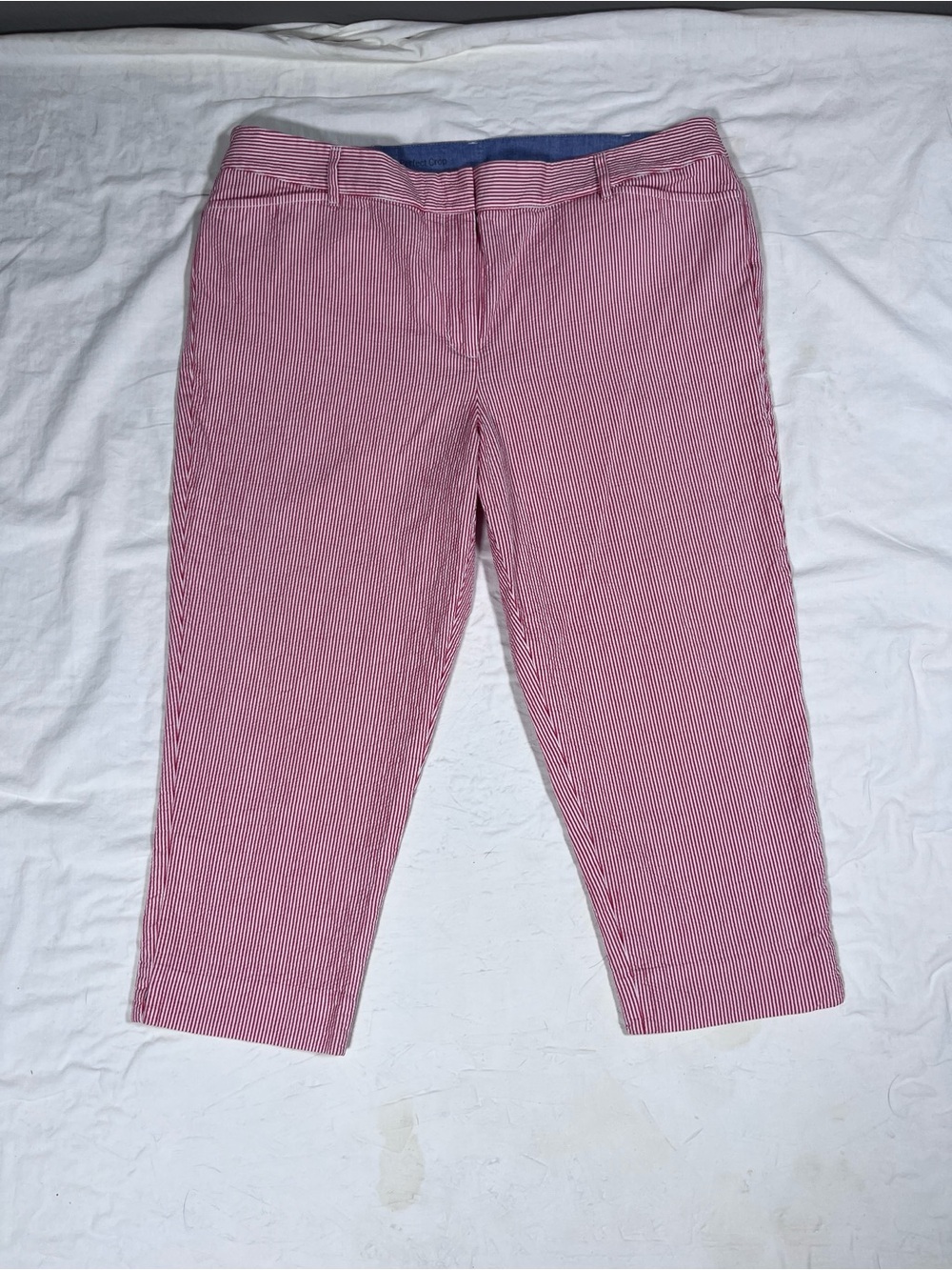 Talbots Perfect Crop Pants Women’s Size 16P Red White Striped
